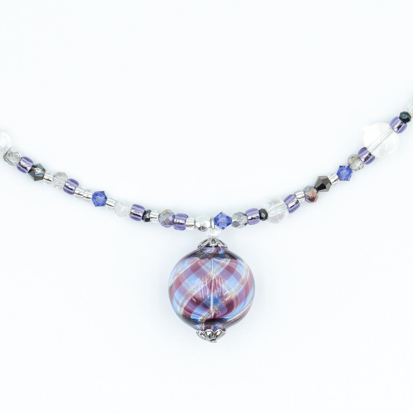 Blown *ੈ‧₊ Murano Amethyst/Blue Glass Blown Necklace
