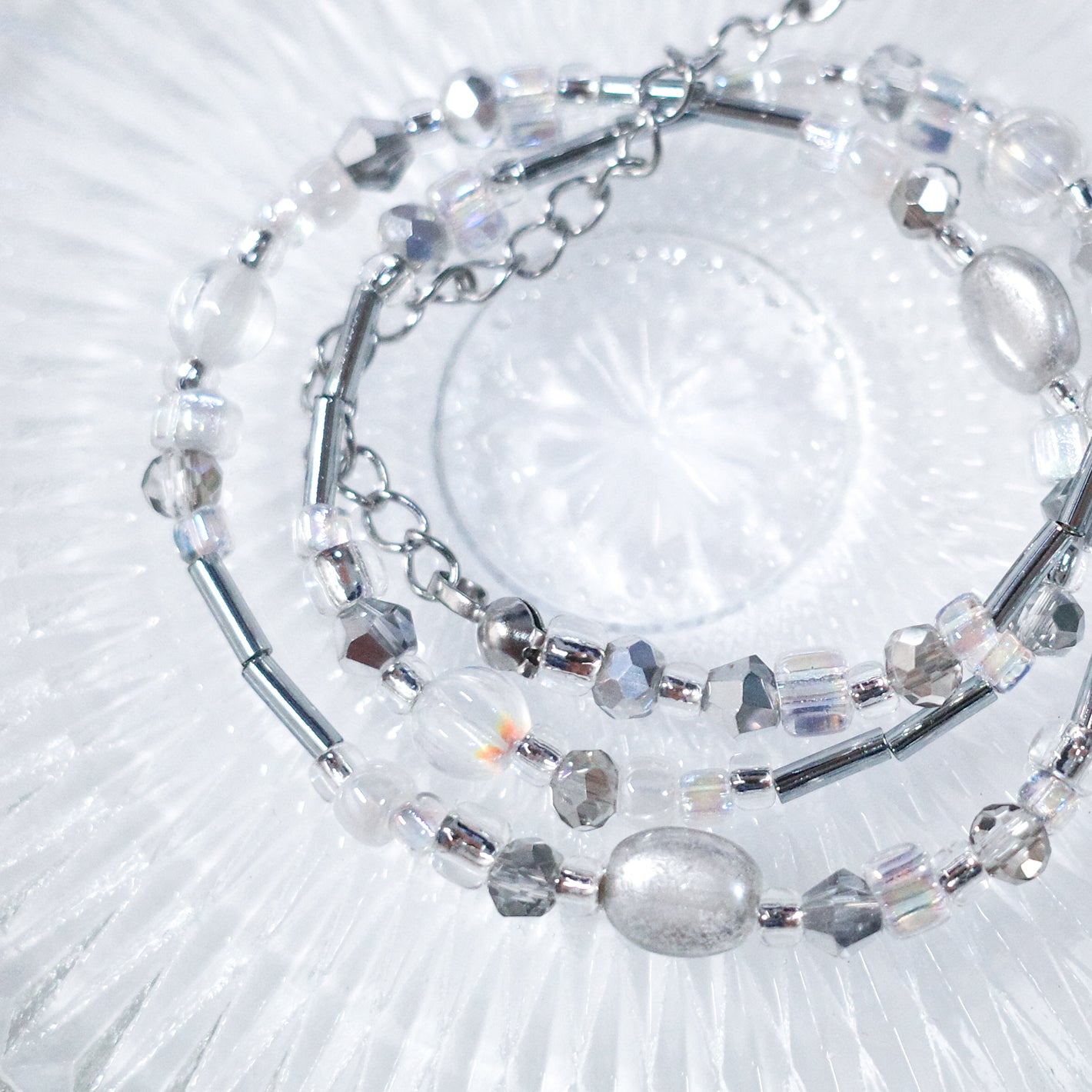Two Way Necklace Bracelet 𐙚˚ ༘❀⋆ Murano Silver