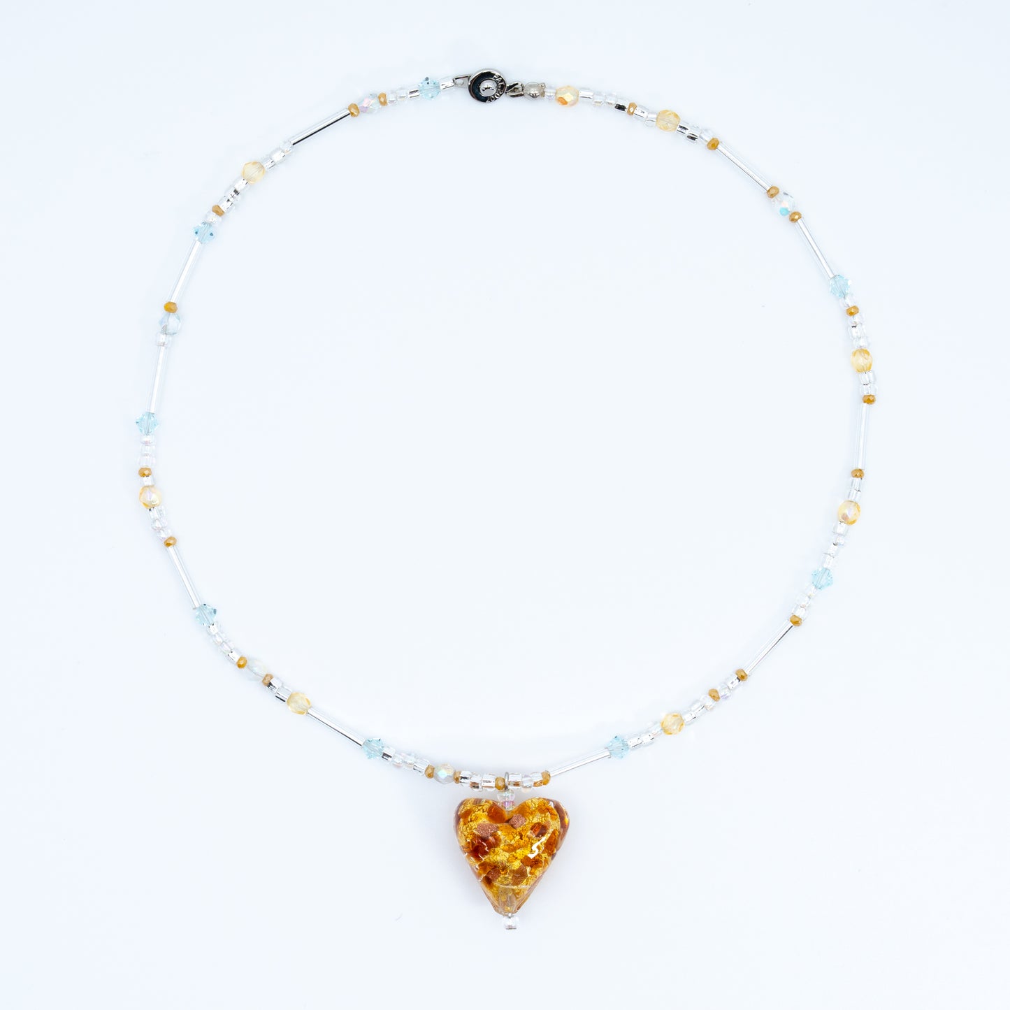 Heart ⋆˙⟡♡ Murano Gold Heart Necklace