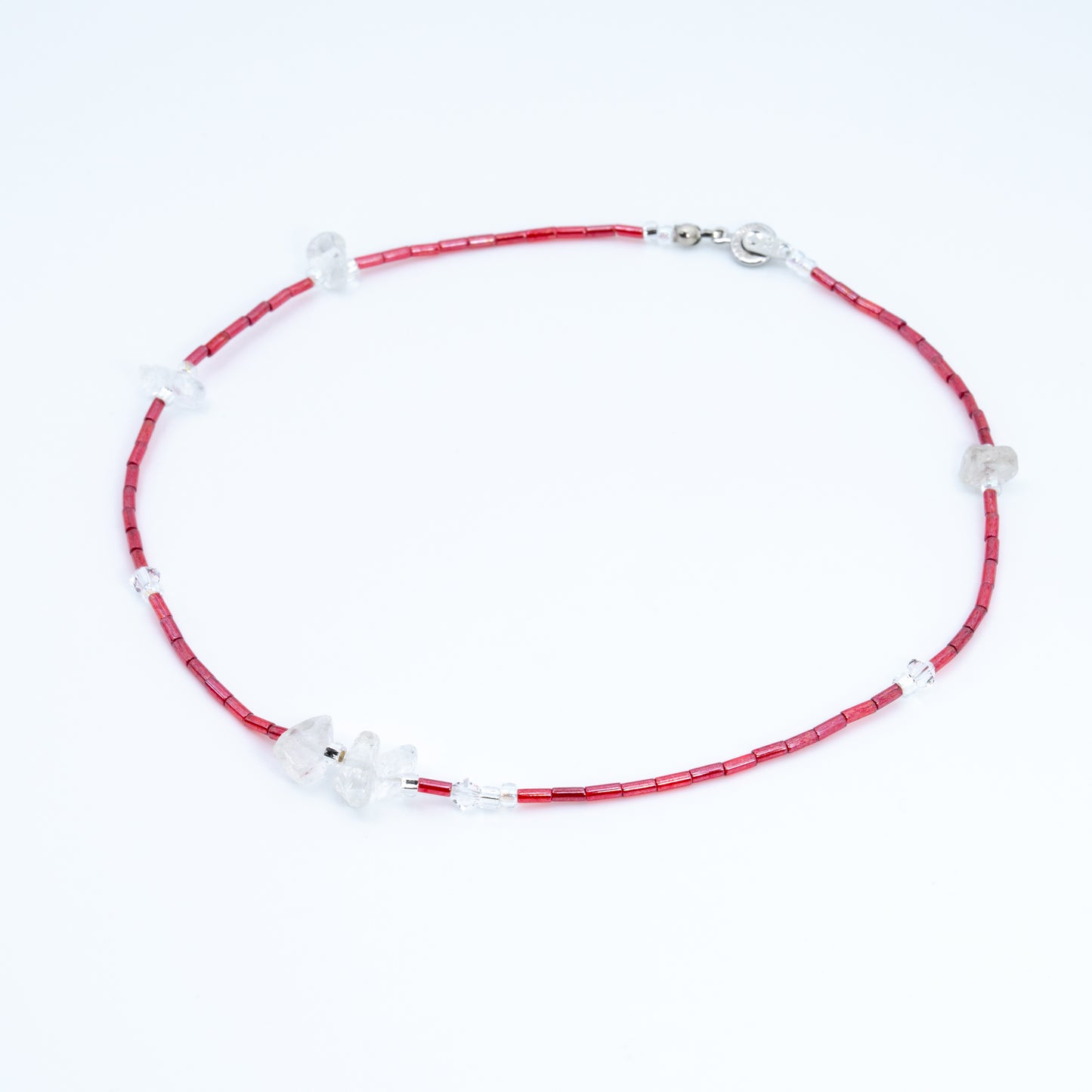 Red Bugle Bead Choker