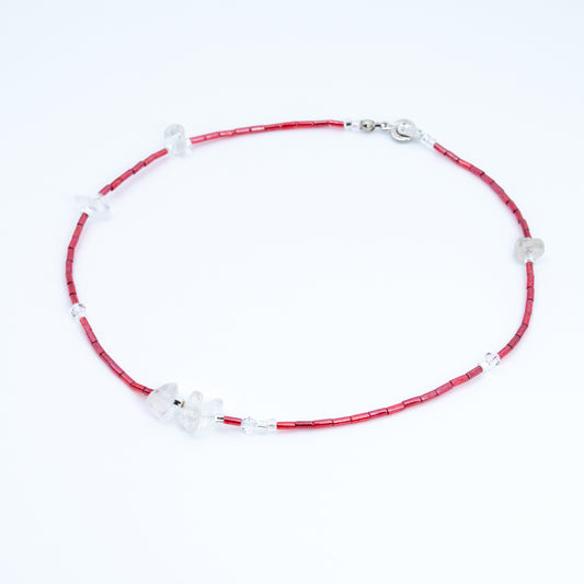 Red Bugle Bead Choker