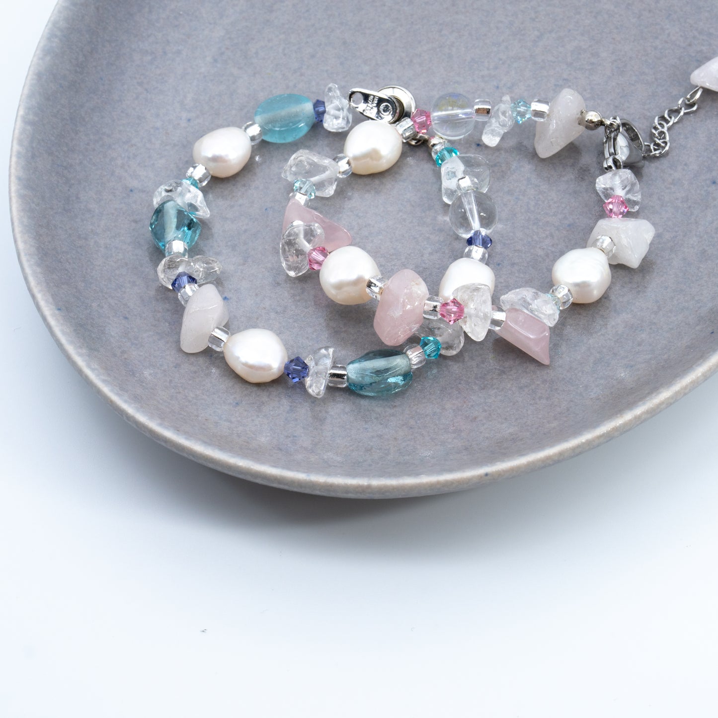 Quartz Chips Pearl Bracelet