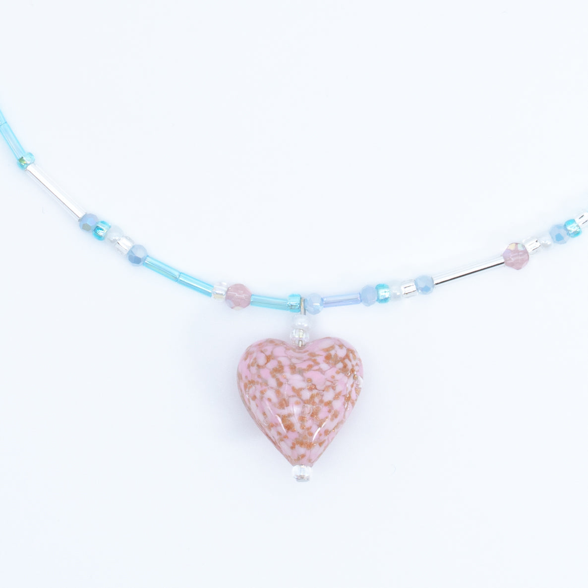 Heart ⋆˙⟡♡ Murano Sommerso Pink Heart Necklace