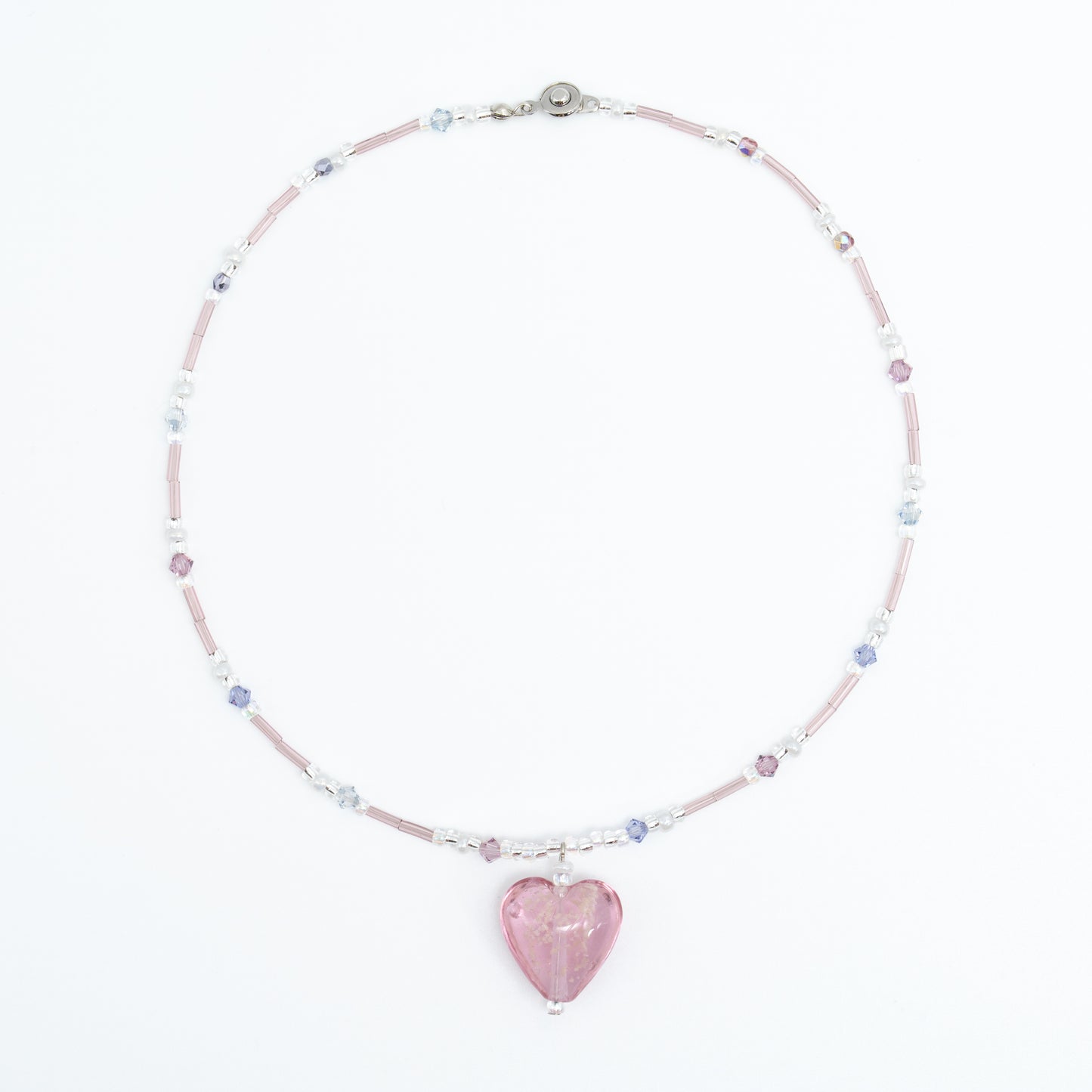 Heart ⋆˙⟡♡ Fluorescent Pink Heart Necklace