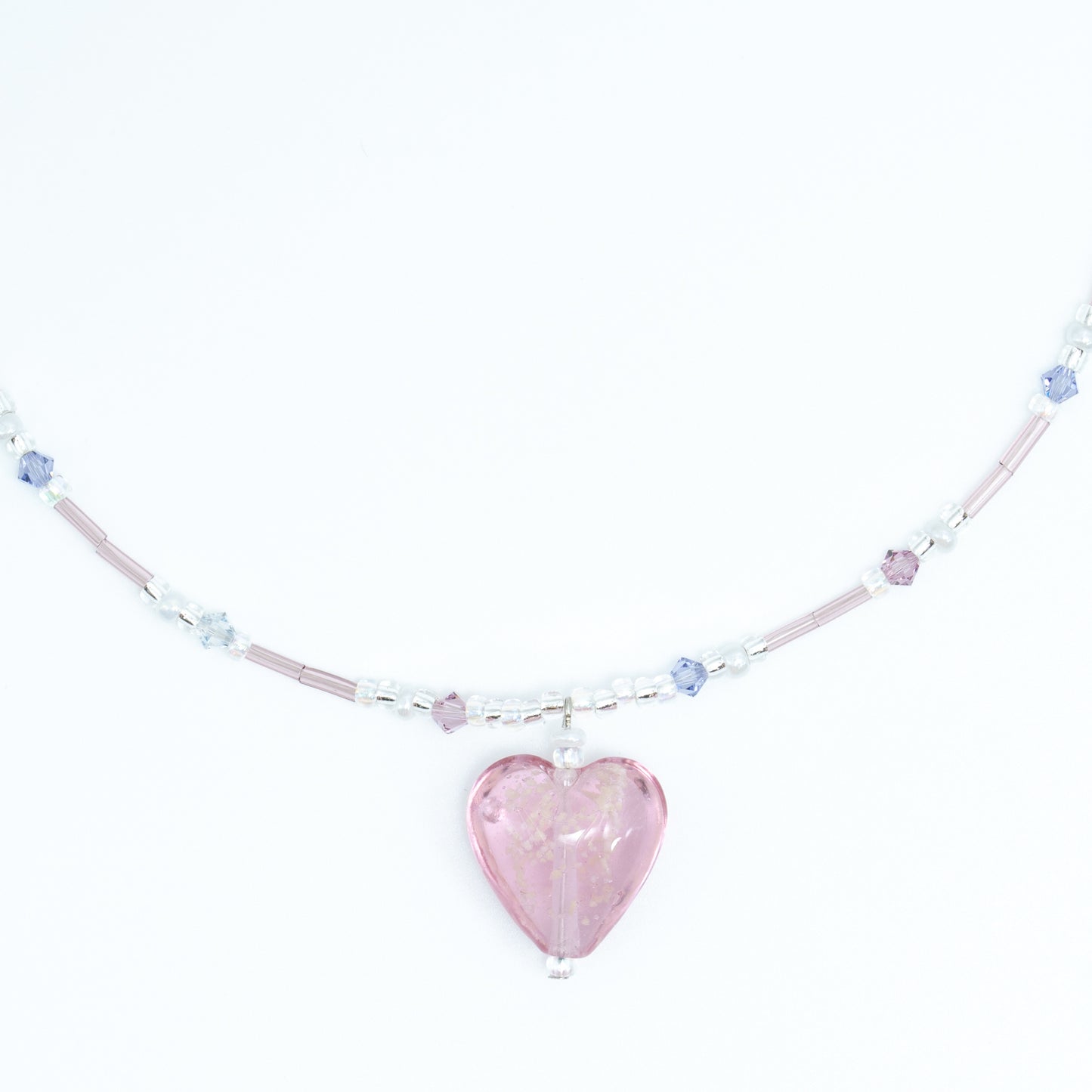 Heart ⋆˙⟡♡ Fluorescent Pink Heart Necklace