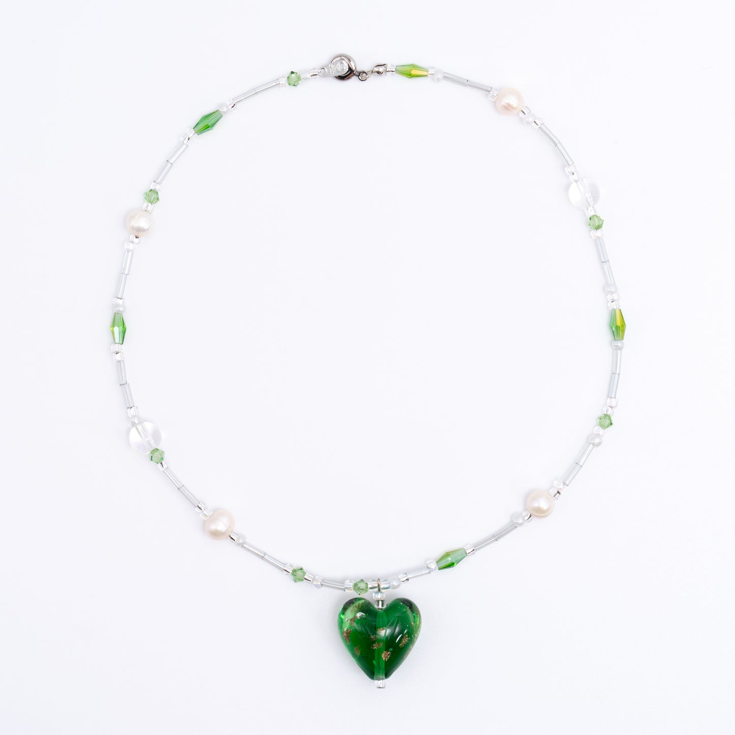 Heart ⋆˙⟡♡ Forest Green Heart Necklace