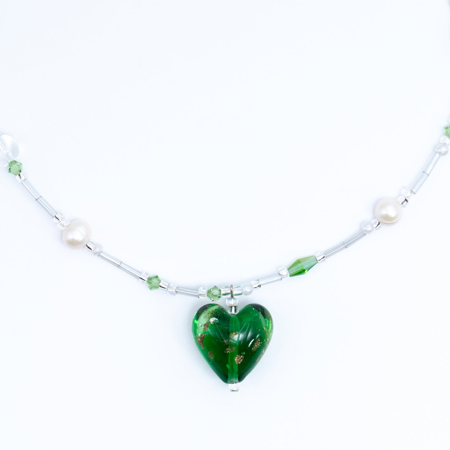 Heart ⋆˙⟡♡ Forest Green Heart Necklace